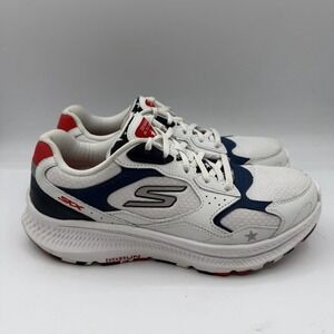 Skechers Go Run Consistent 2.0 All American Shoes Womens 7.5 White Navy Sneakers